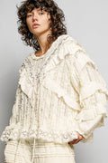 Eyelet Ruffle Knit Top