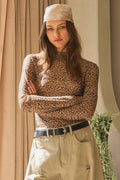 Animal Print Mesh Layering Top