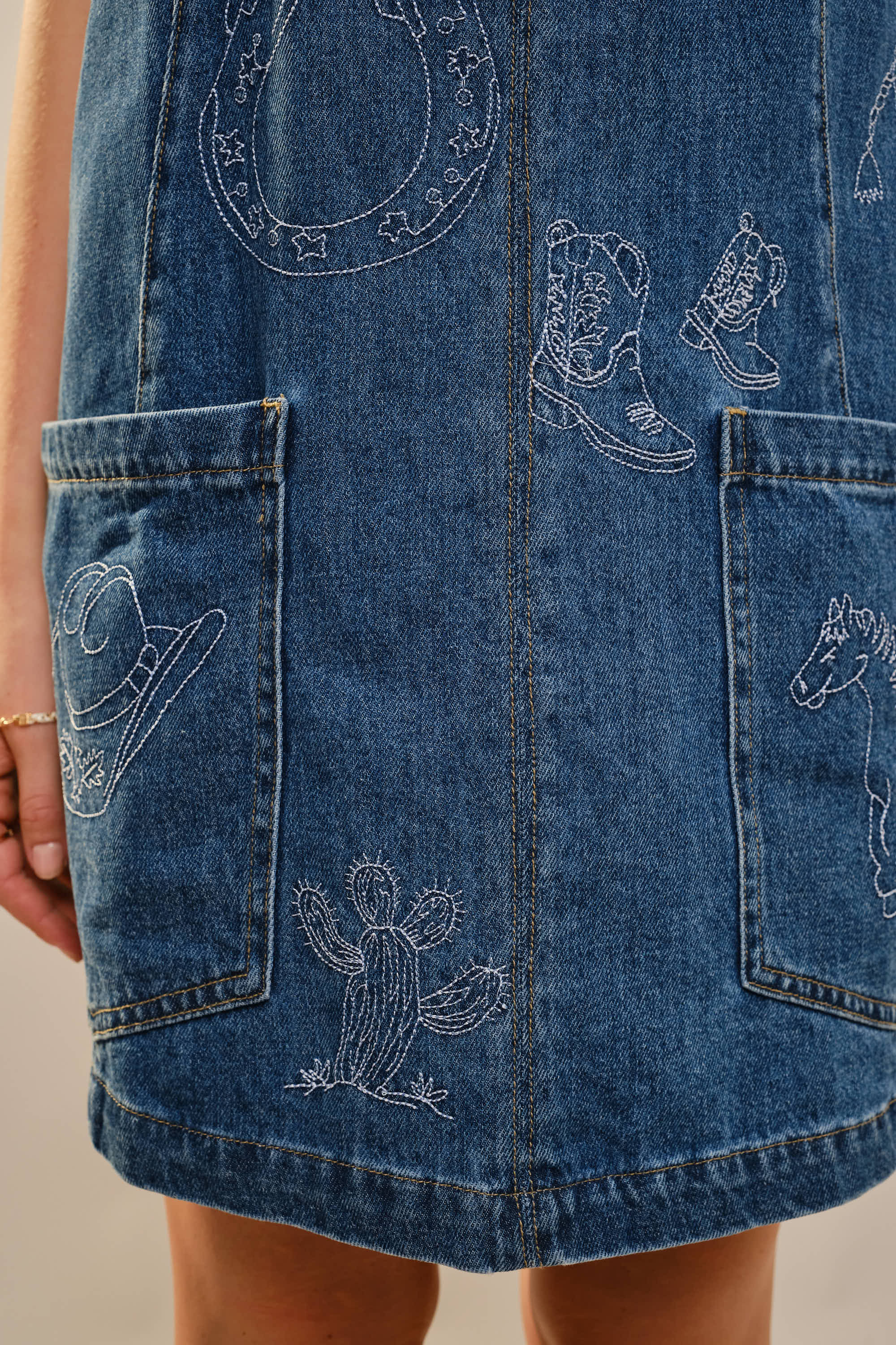 Golden Spur Embroidered Dress