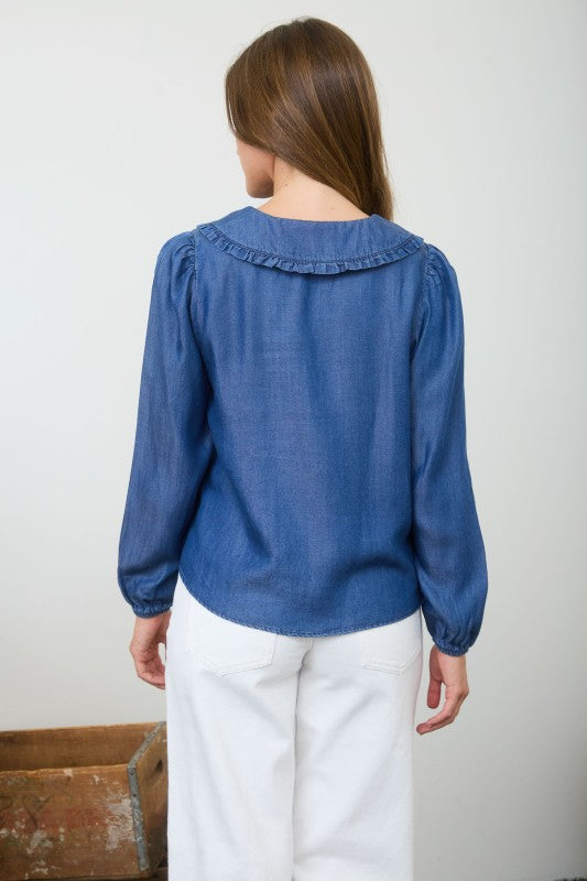 Pintuck Long Sleeve Blouse