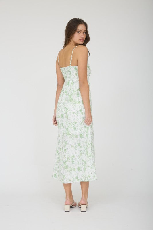 Watercolor Bloom Midi Dress