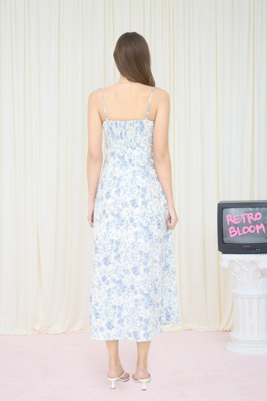 Watercolor Bloom Midi Dress