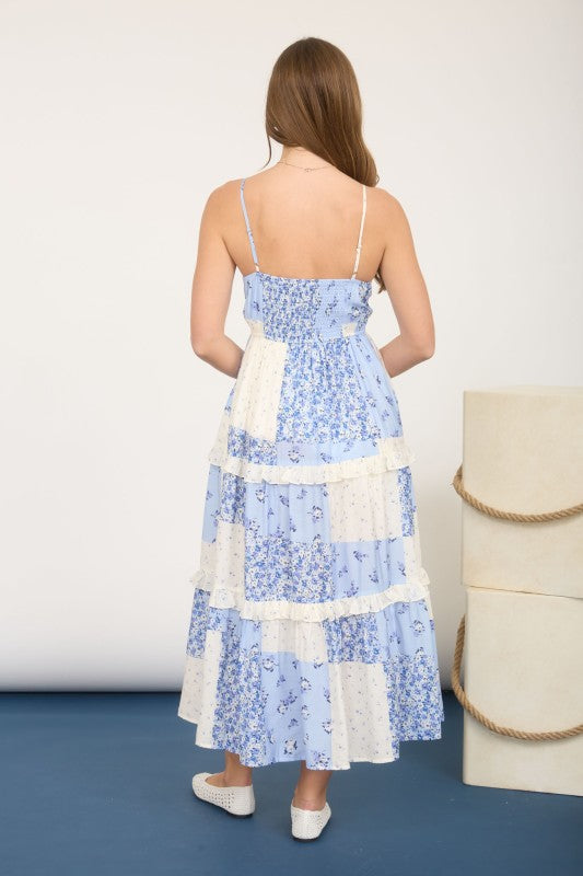 Checkered Blossom Midi