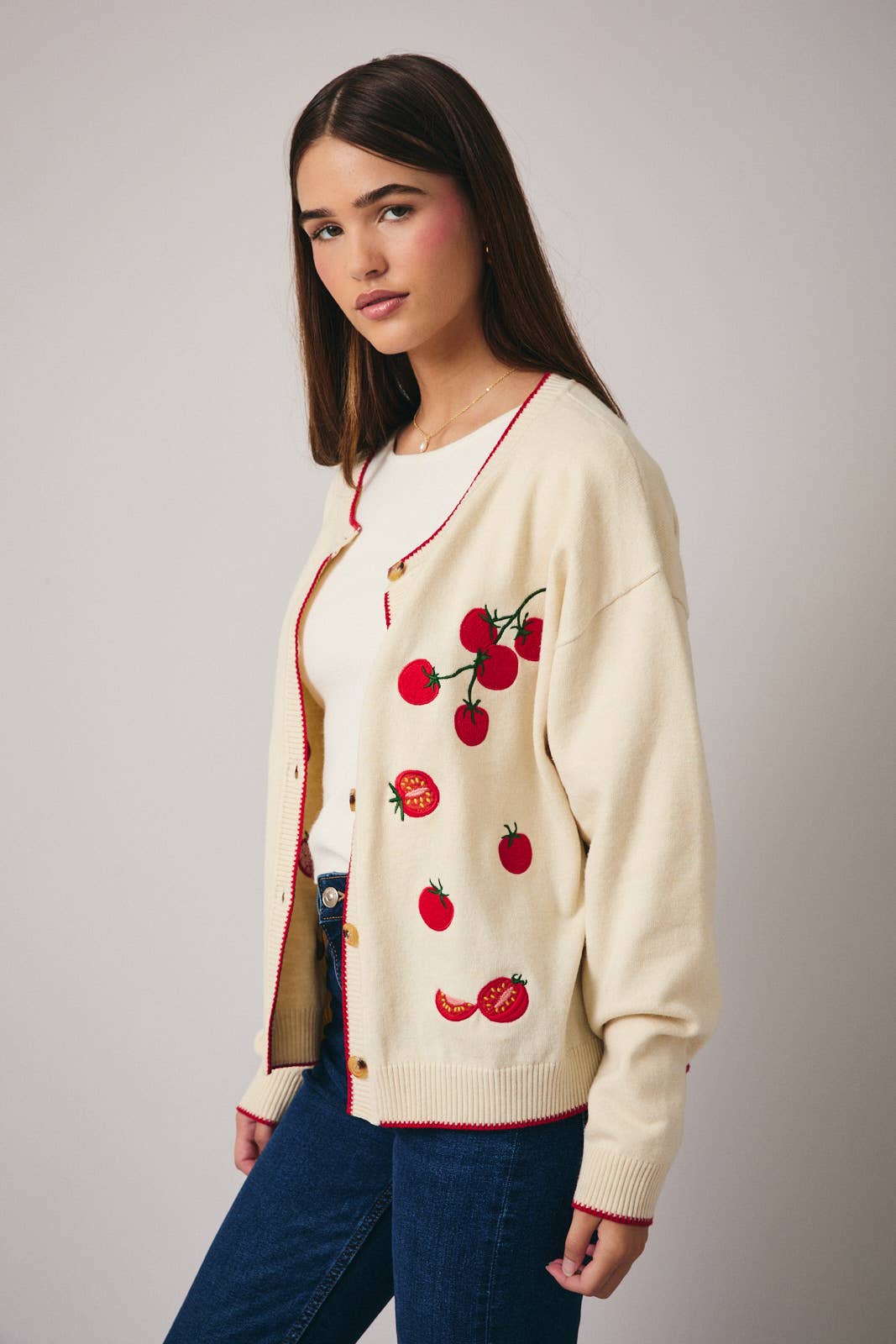 Sweet Vine Tomato Cardigan