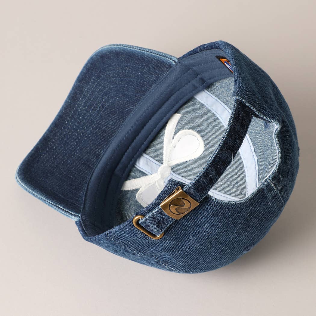 Darling Bow Denim Cap