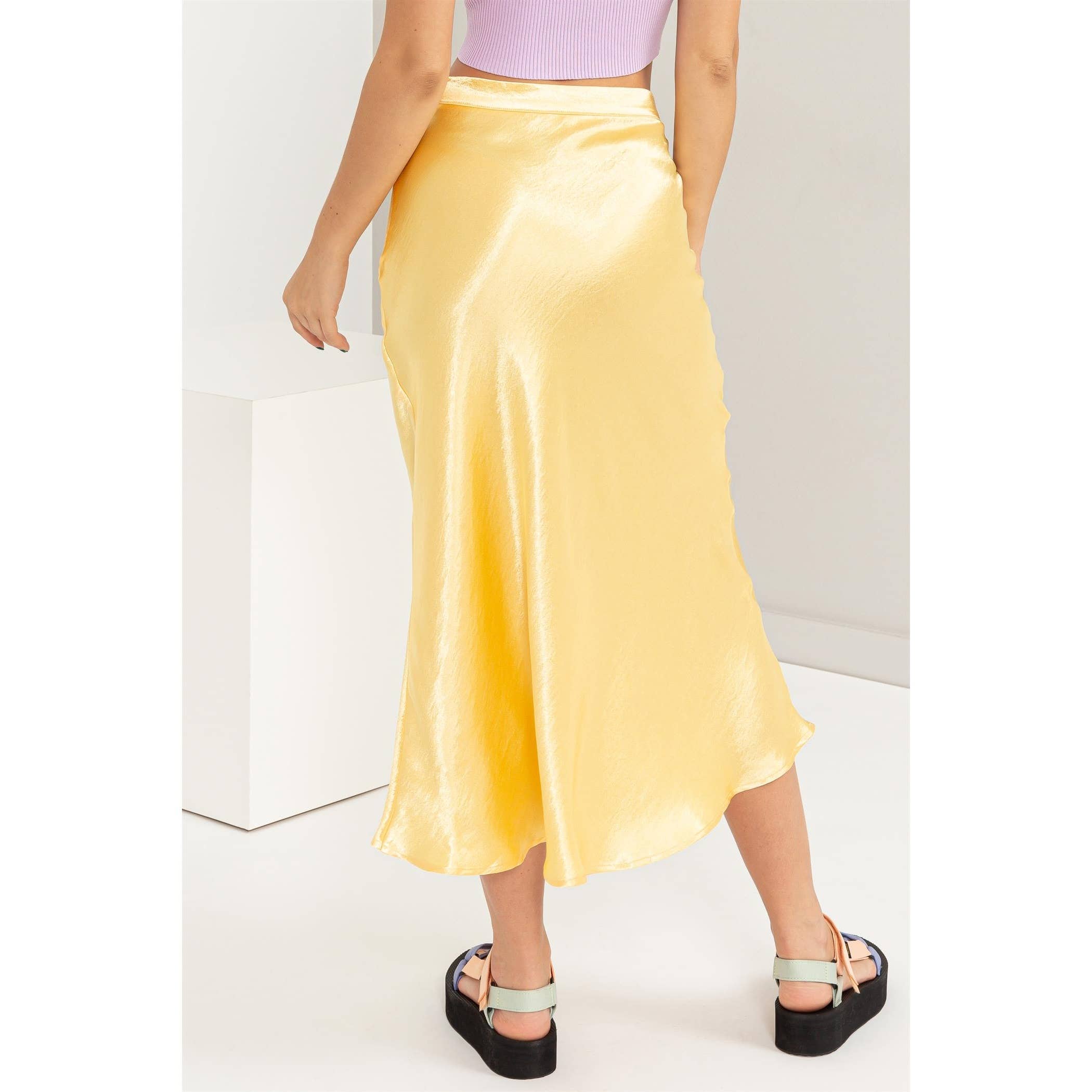Satin Midi Skirt