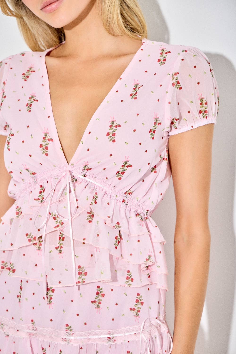 Strawberry Ruffle Top