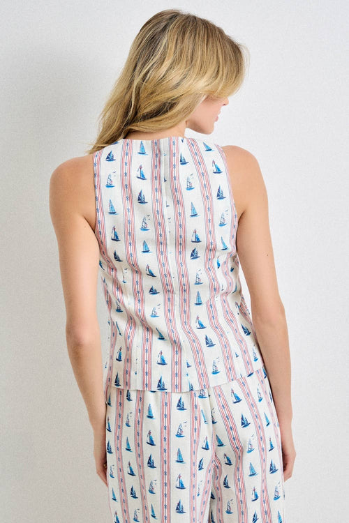 Boat Day Button Up Vest