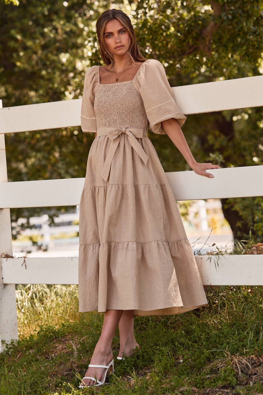 Marie Smocked Midi Dress