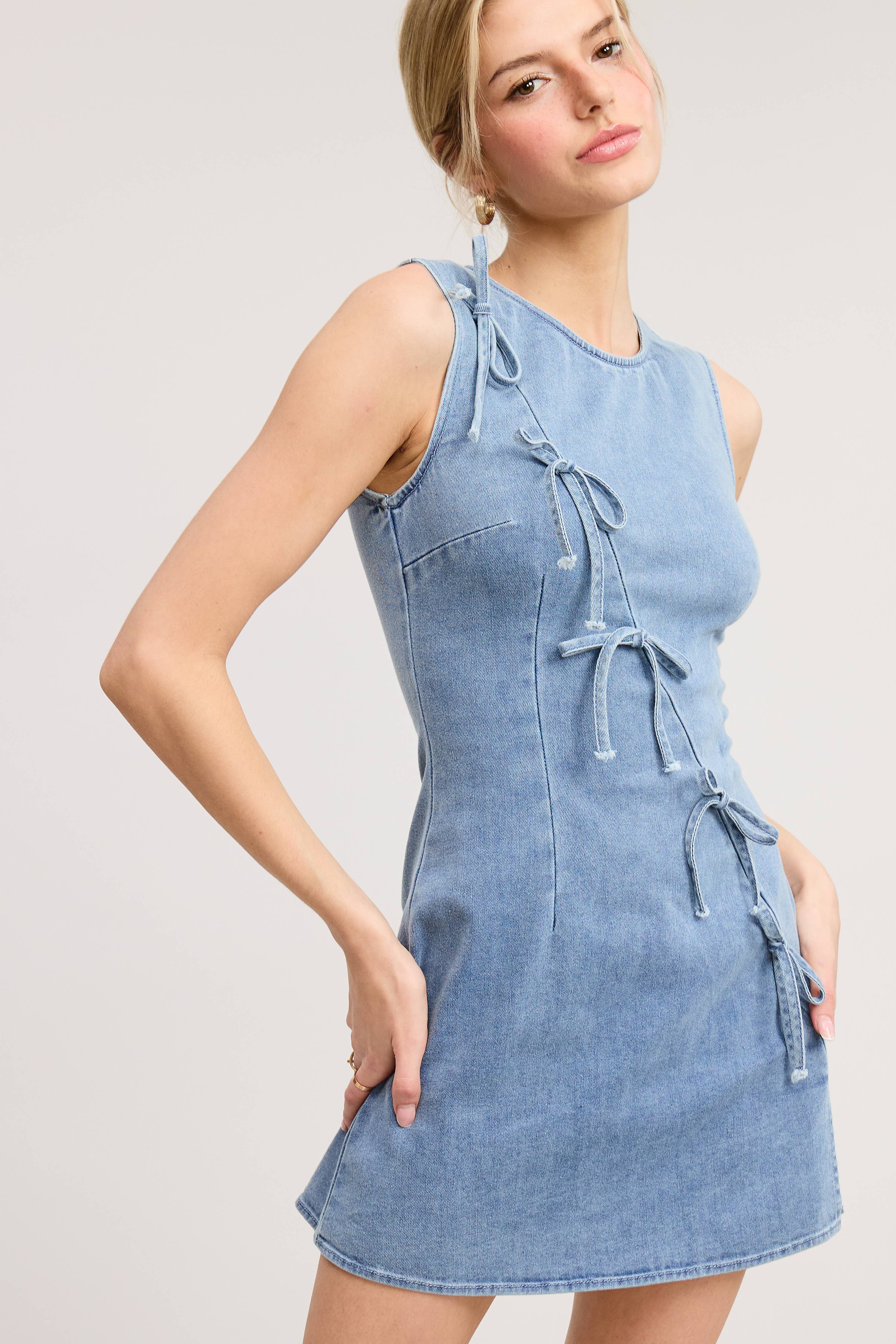 Delilah Ribbon Denim Dress