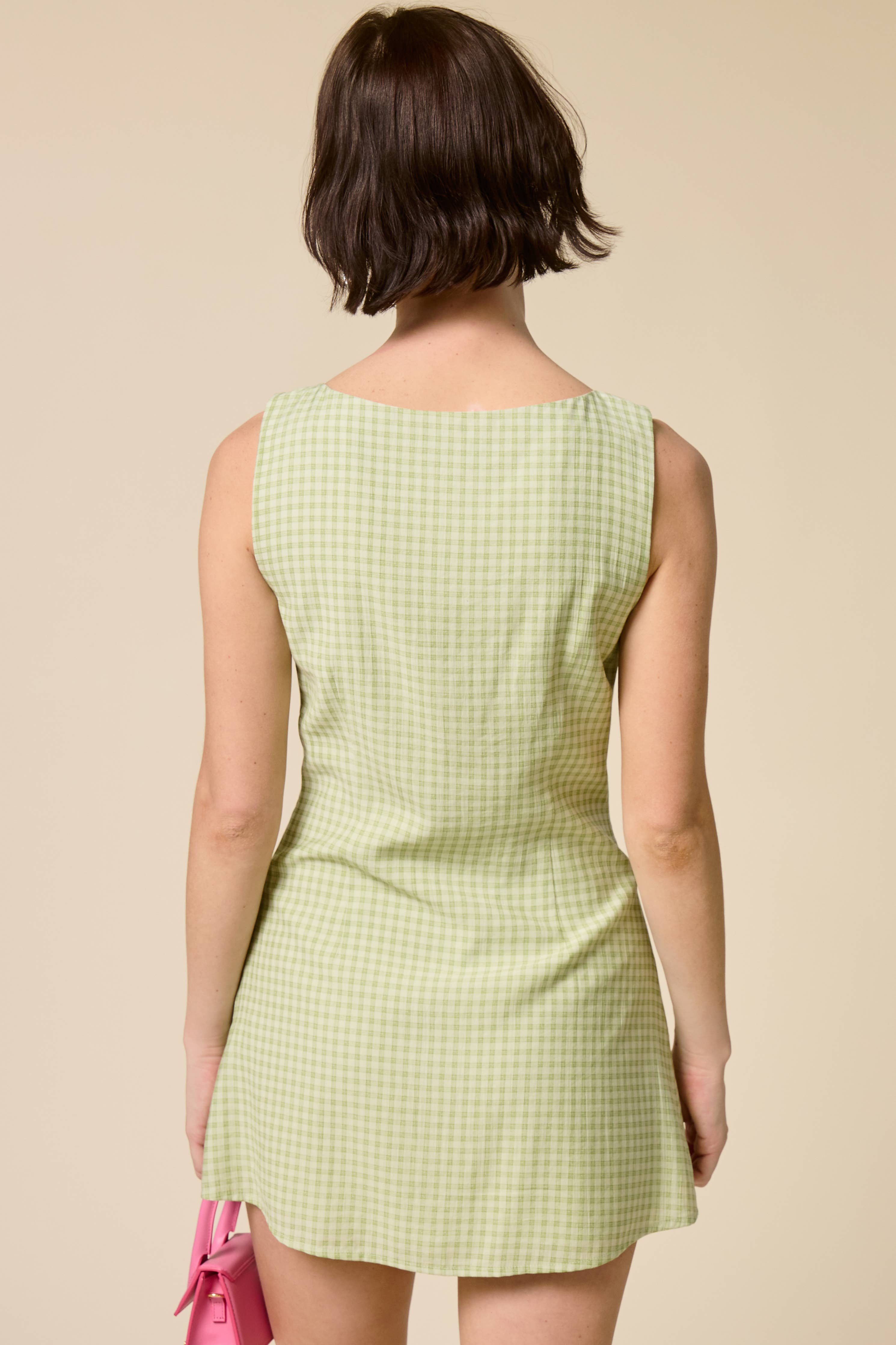 kimchi blue gracie gingham cotton sleeveless frock mini dress Kimchi Blue Georgie Gingham Babydoll Mini Dress