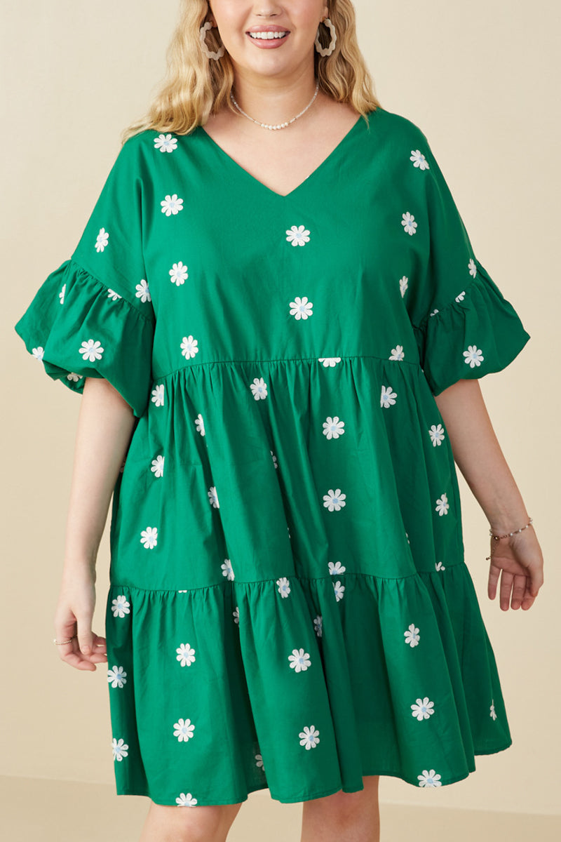 Blossom Hour Embroidered Puff Sleeve Dress