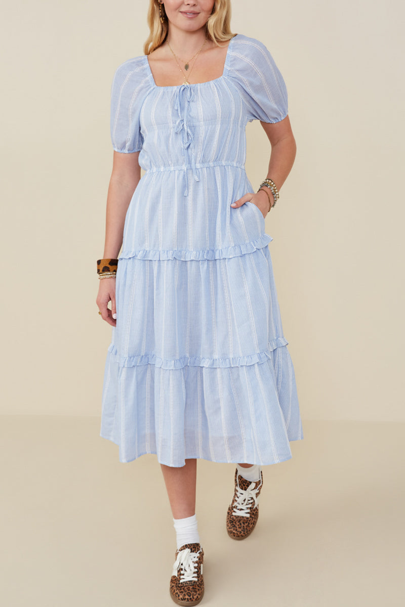 Sugar Lace Bow Detail Tiered Dress