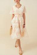 Haze Watercolor Tiered Dress