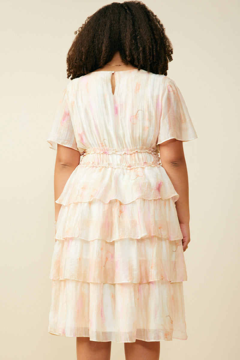 Haze Watercolor Tiered Dress