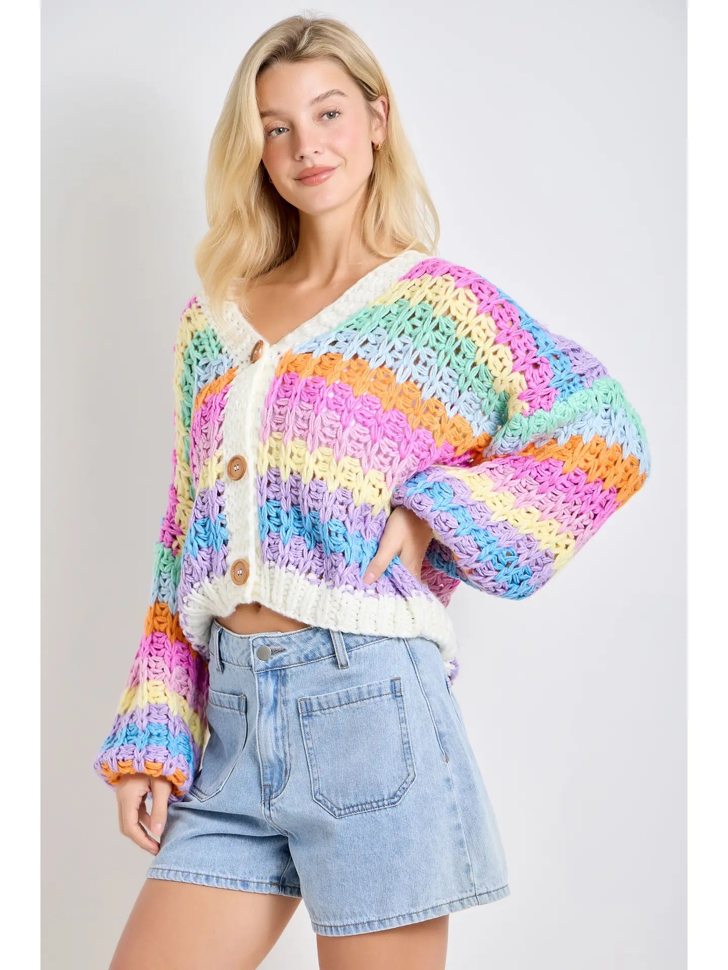 Rainbow Knit Cardigan