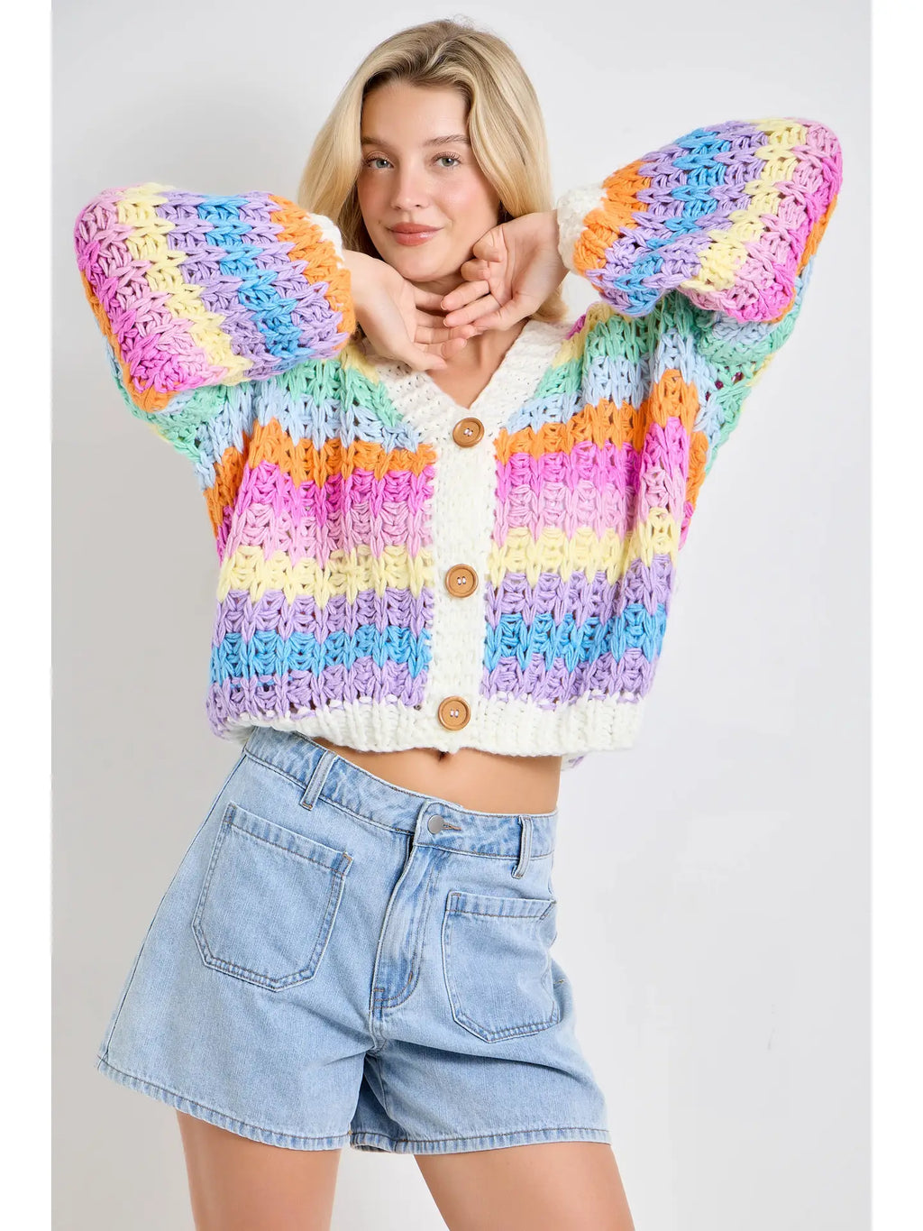 Rainbow Knit Cardigan