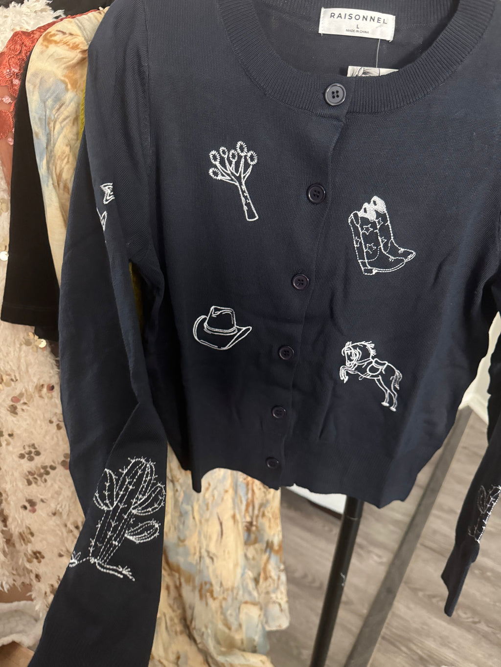 Western Embroidered Cardigan