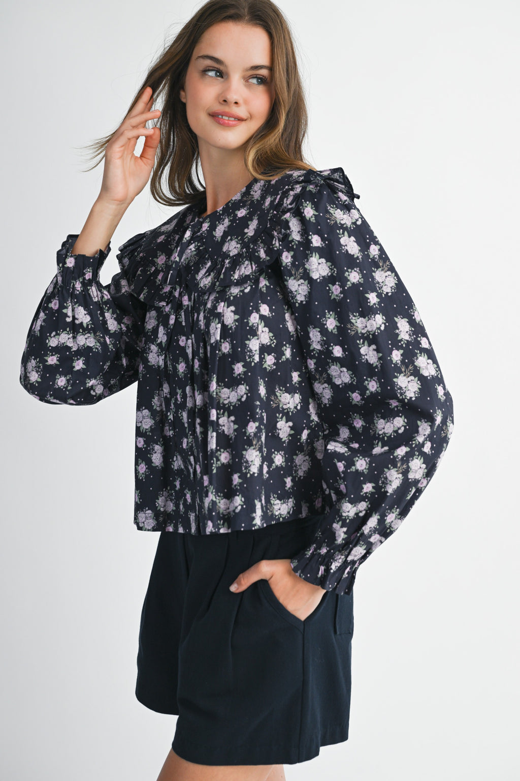 Floral Peter Pan Collar Blouse