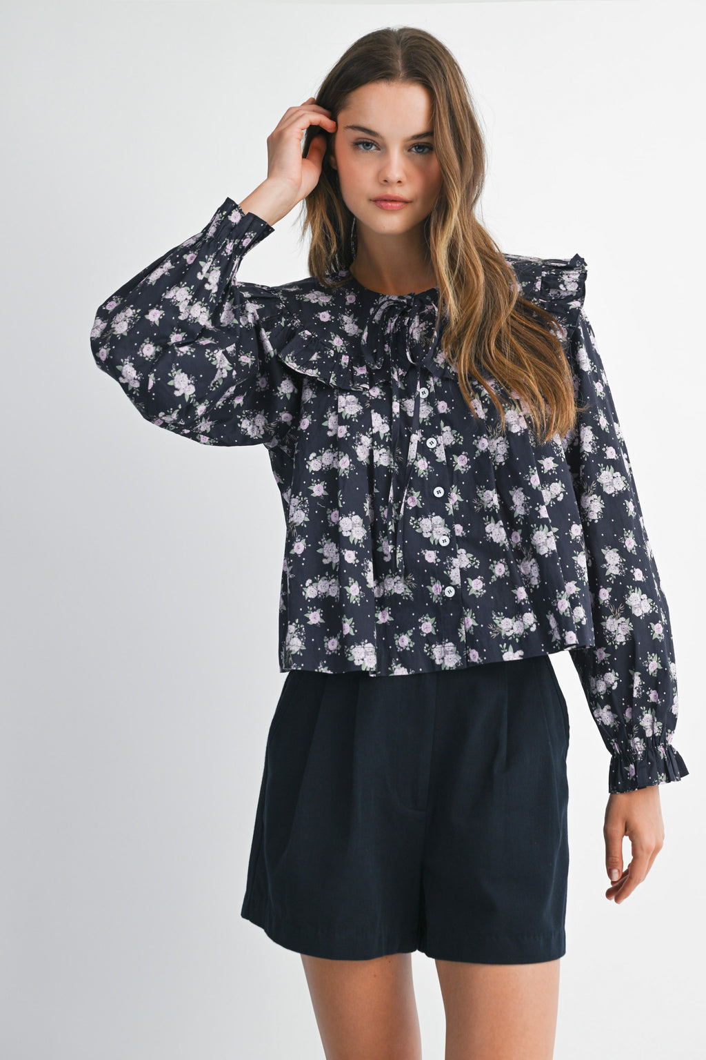 Floral Peter Pan Collar Blouse