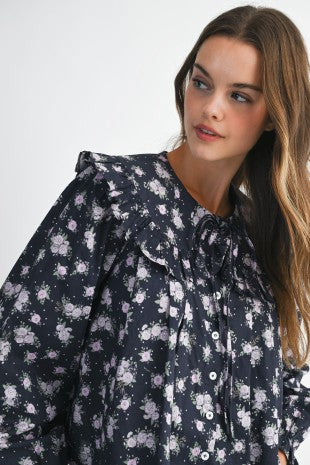 Floral Peter Pan Collar Blouse