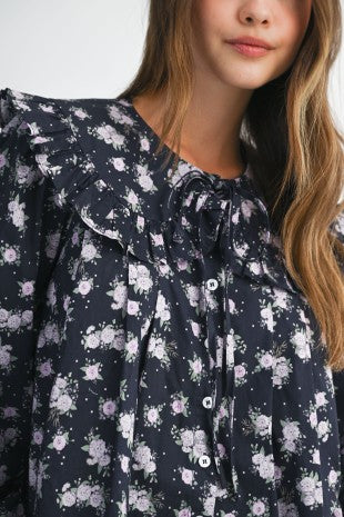 Floral Peter Pan Collar Blouse
