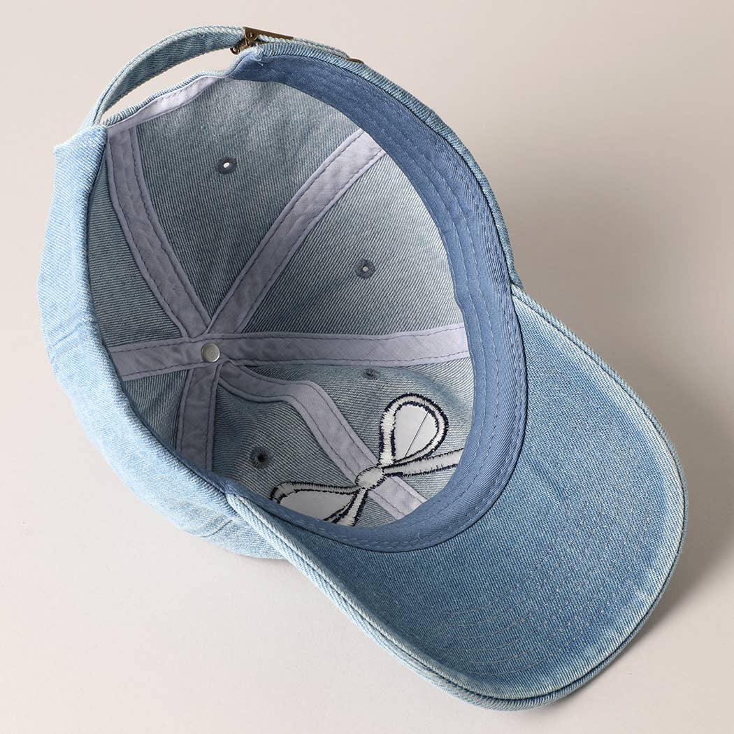 Darling Bow Denim Cap