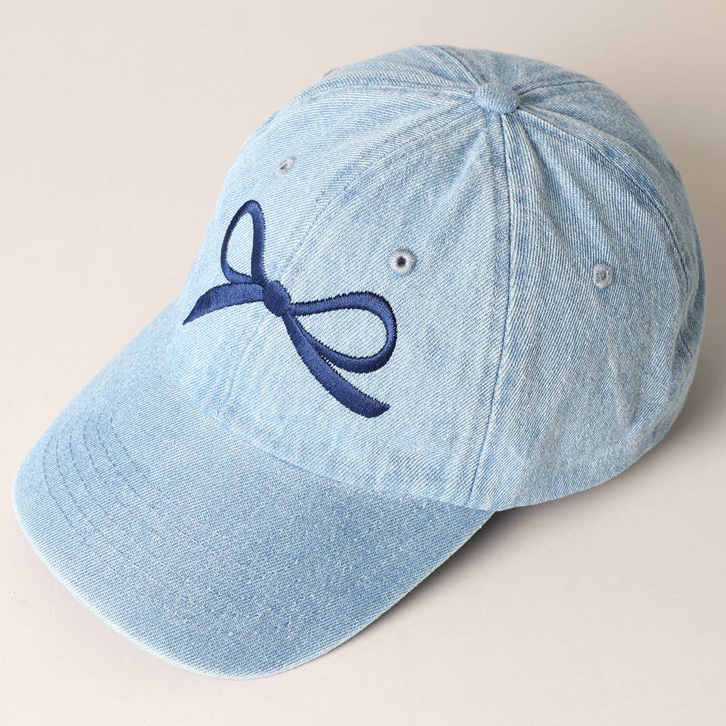 Darling Bow Denim Cap