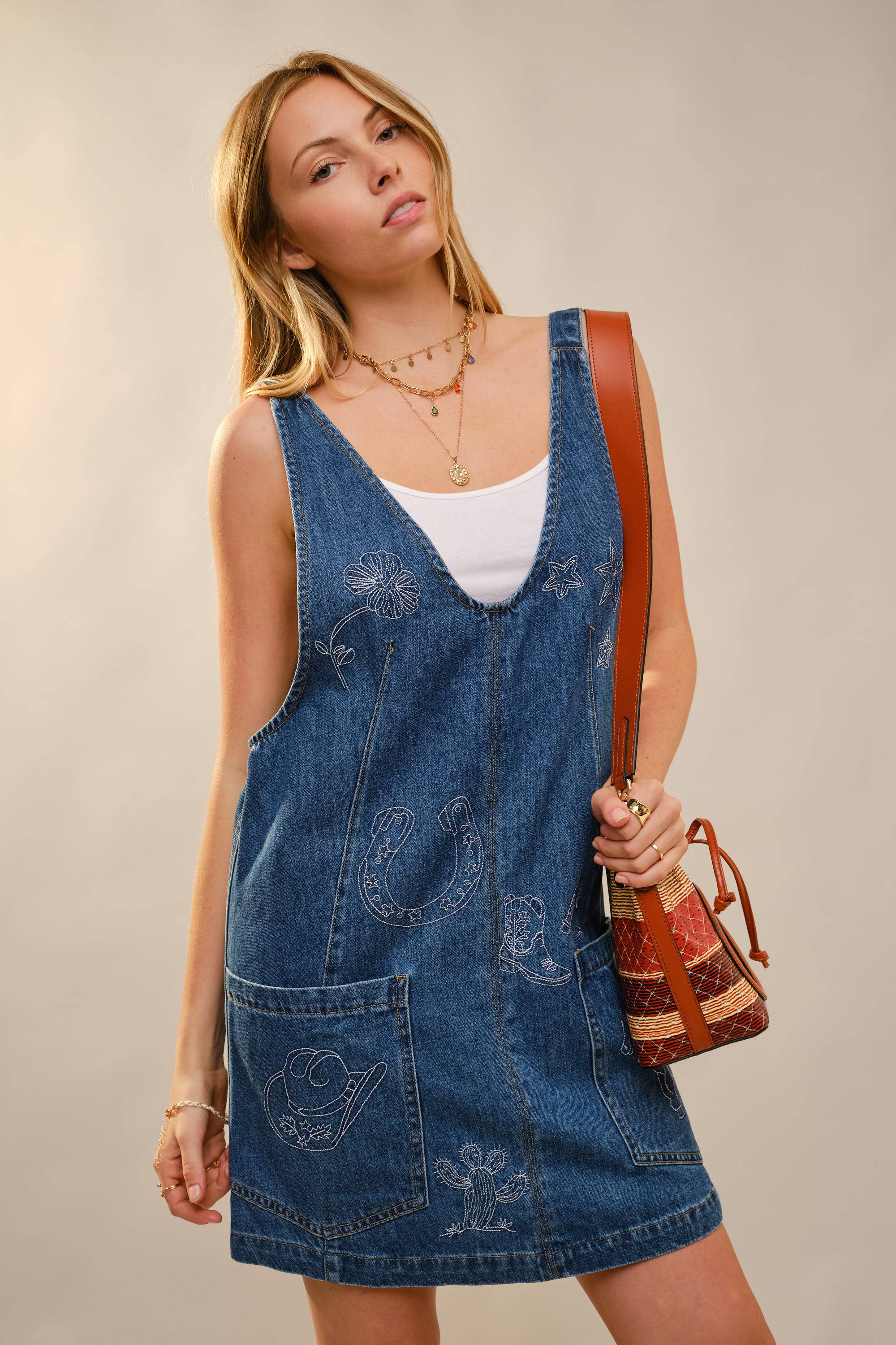 Golden Spur Embroidered Dress