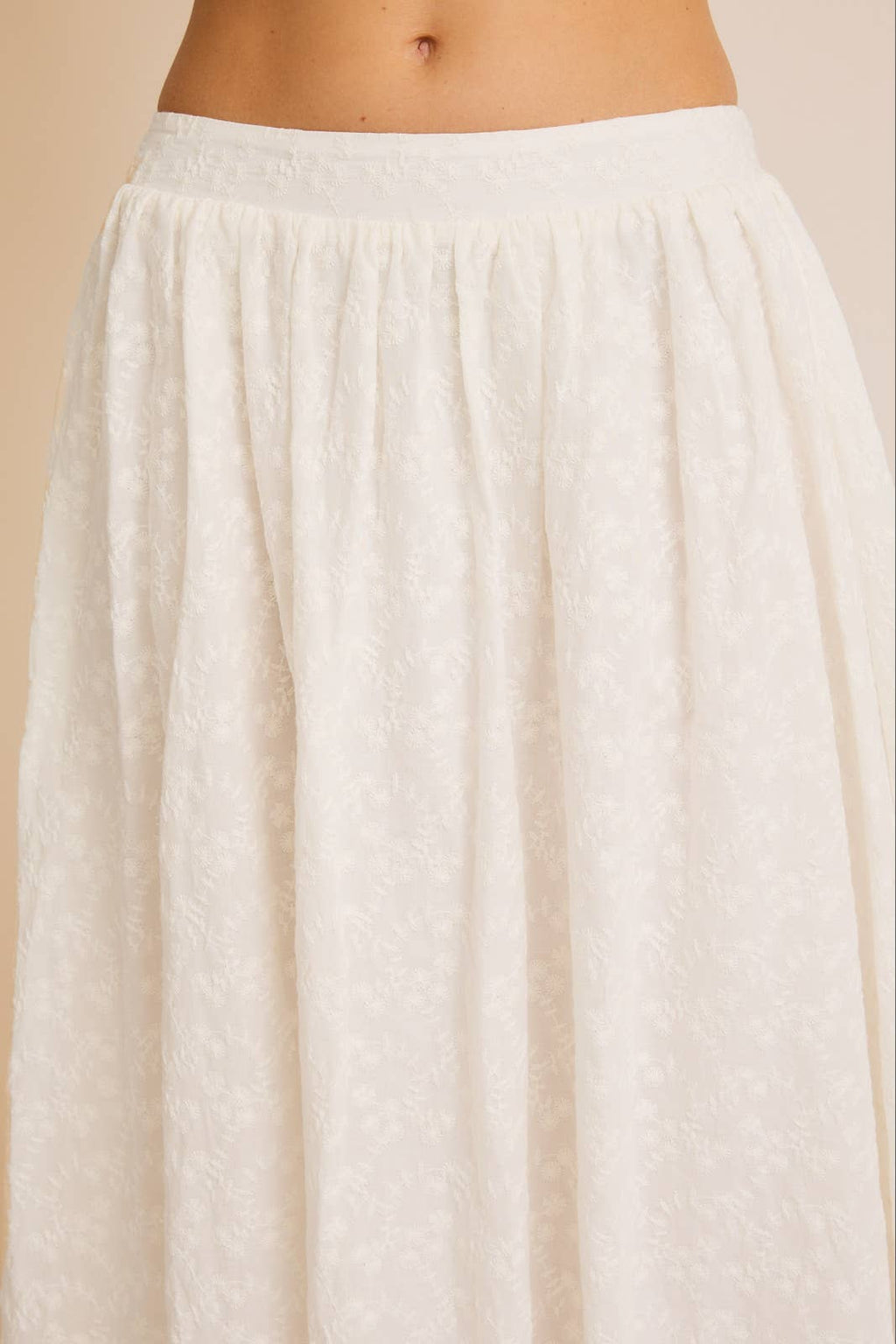 Eyelet Bubble Maxi Skirt