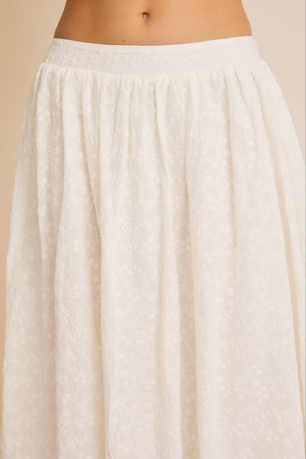 Eyelet Bubble Maxi Skirt