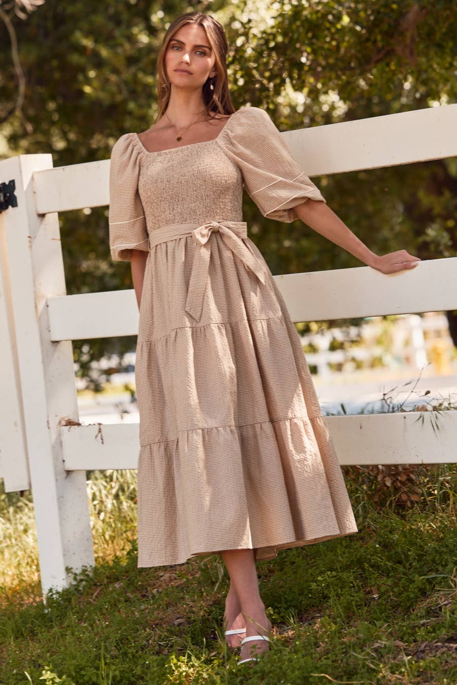 Marie Smocked Midi Dress