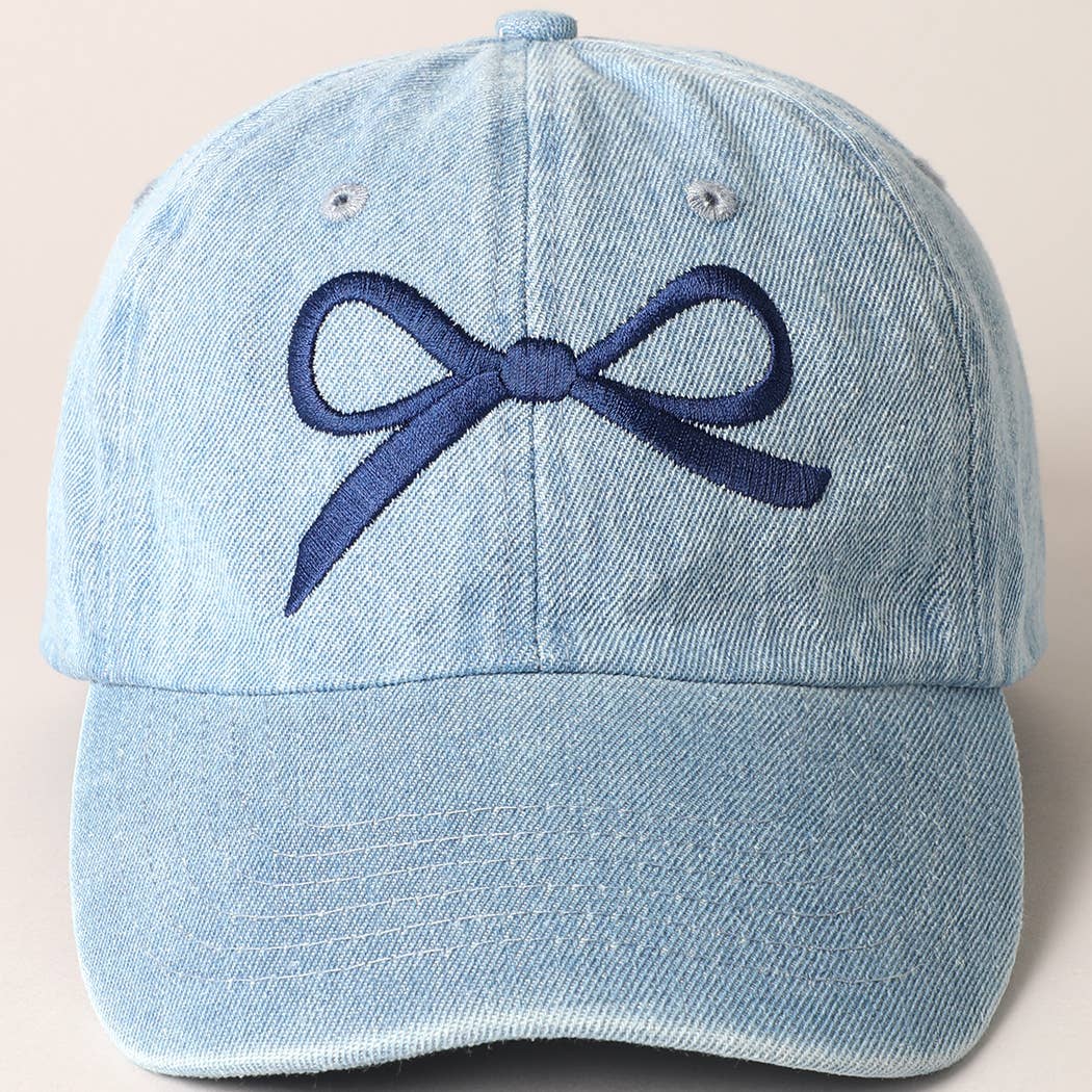 Darling Bow Denim Cap